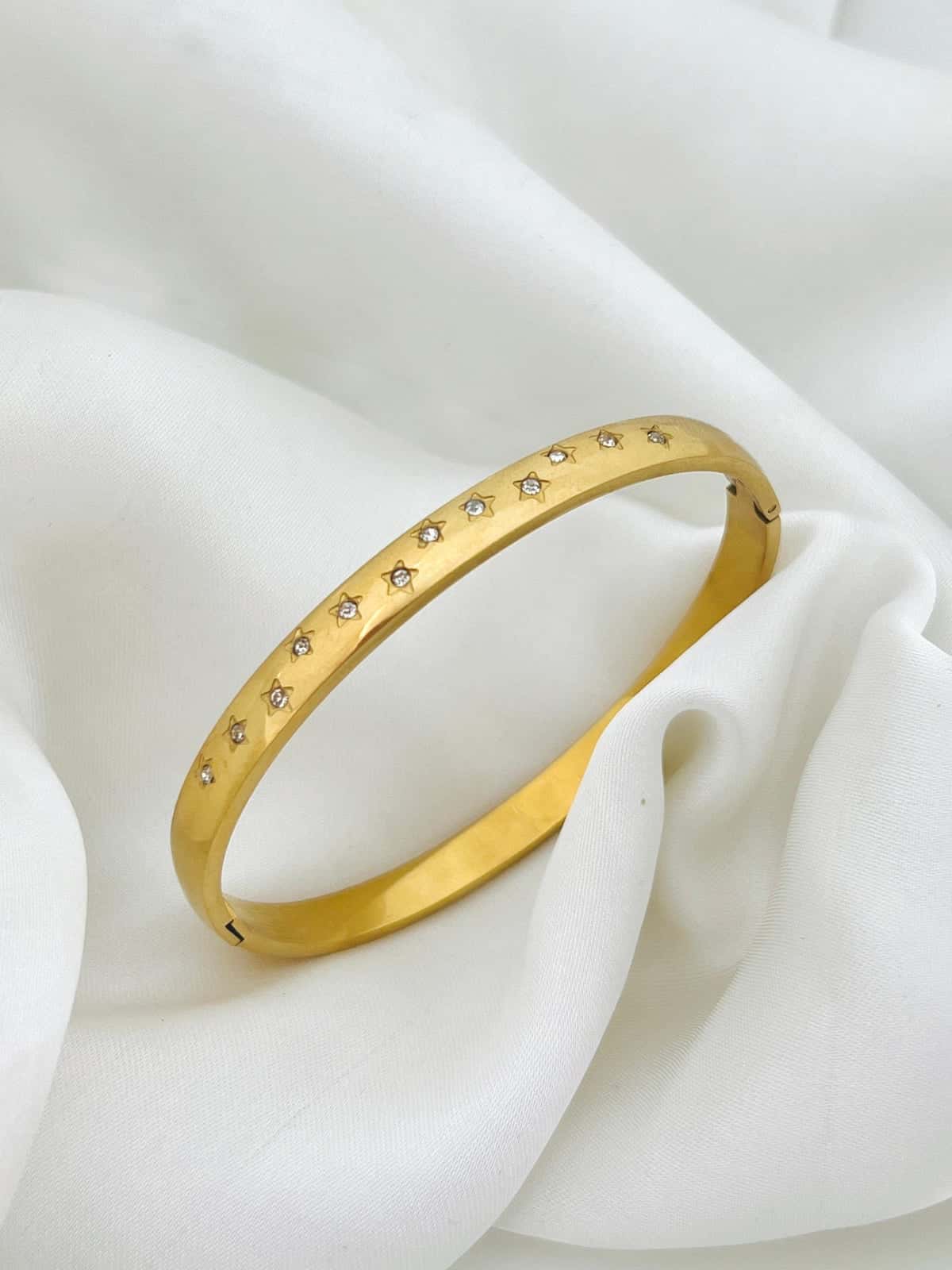 Gold Star Crystal Bangle