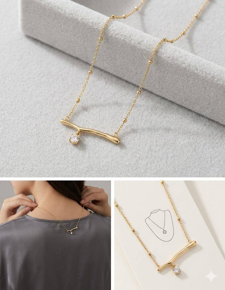 Branch Crystal Satellite Necklace