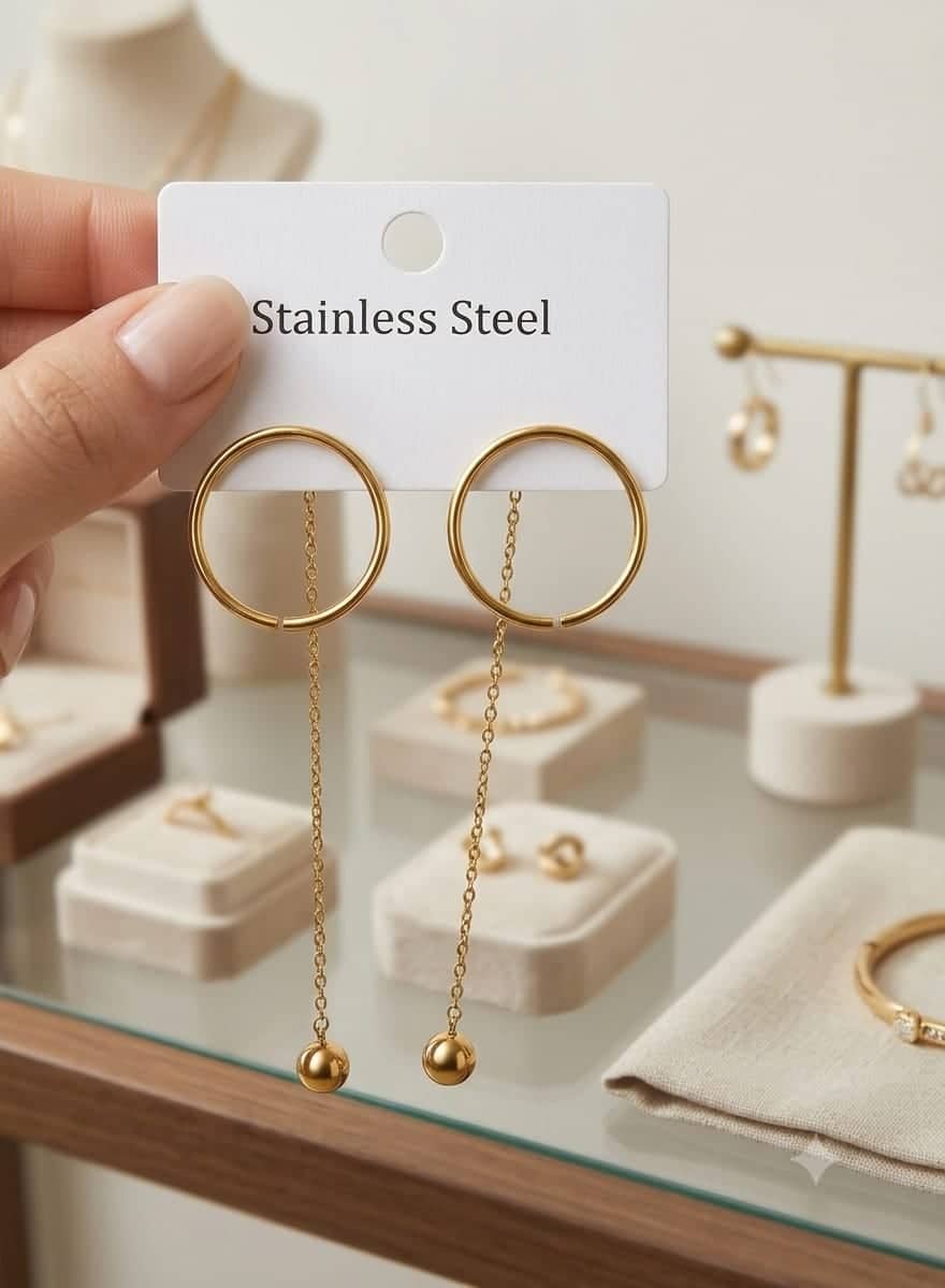Circle Chain Drop Earrings