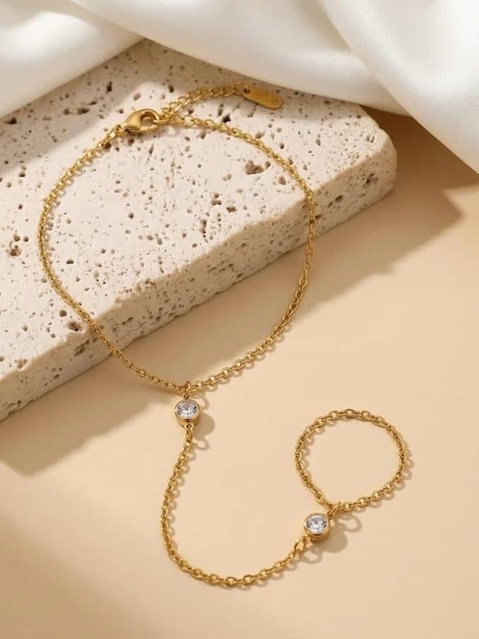 CZ Hand Harness Finger Bracelet