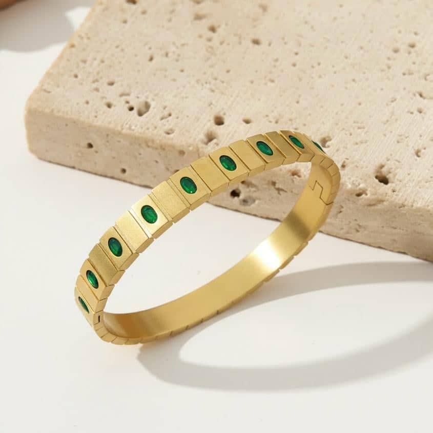 Emerald Green Segmented Bangle