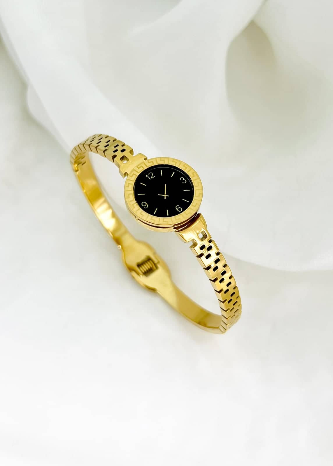 Greek Key Gold Bangle Watch