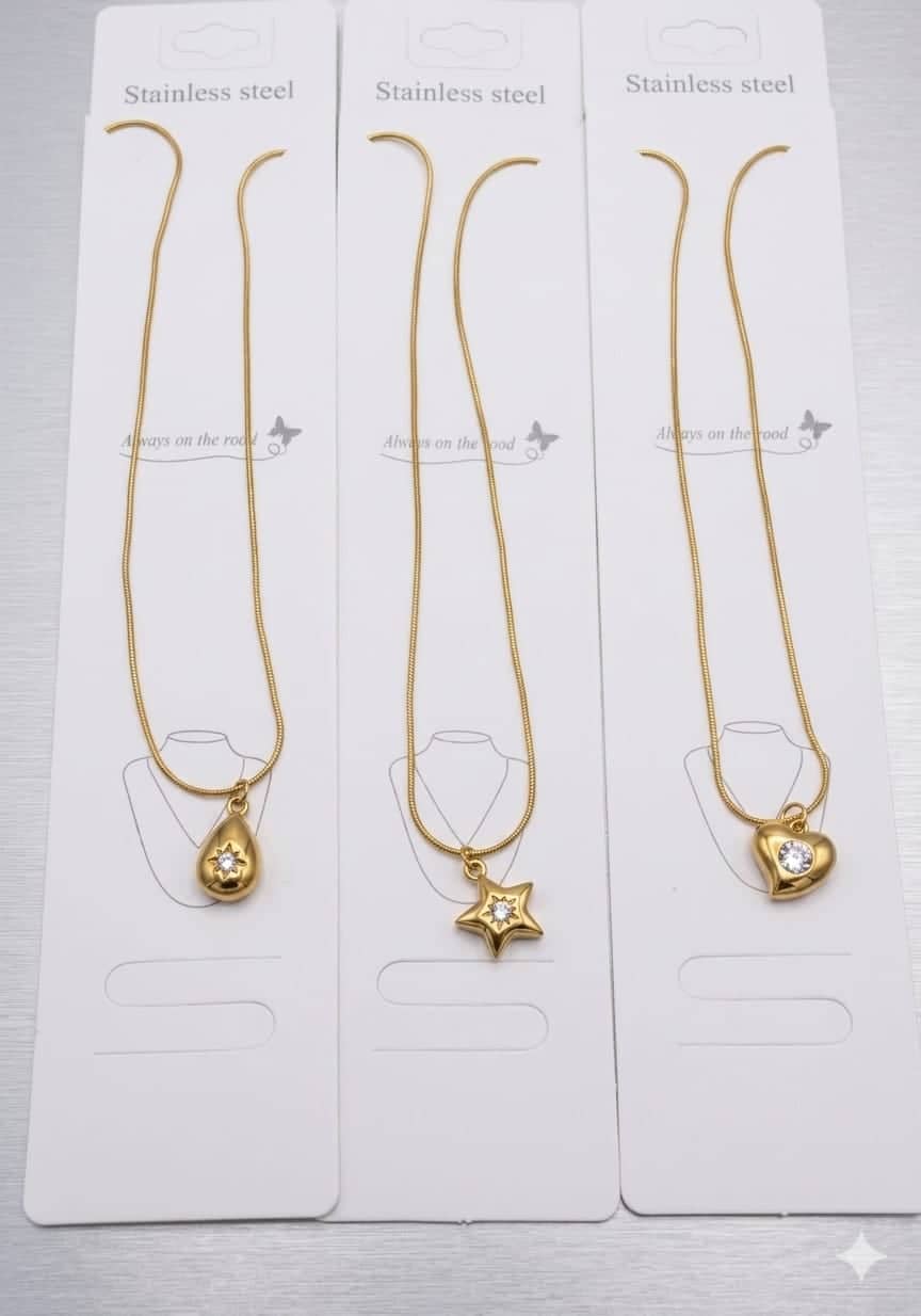 Star Heart Teardrop Pendant Necklaces