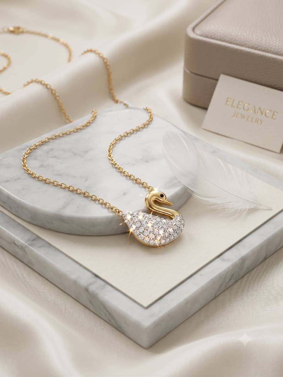 Swan Crystal Pendant Necklace