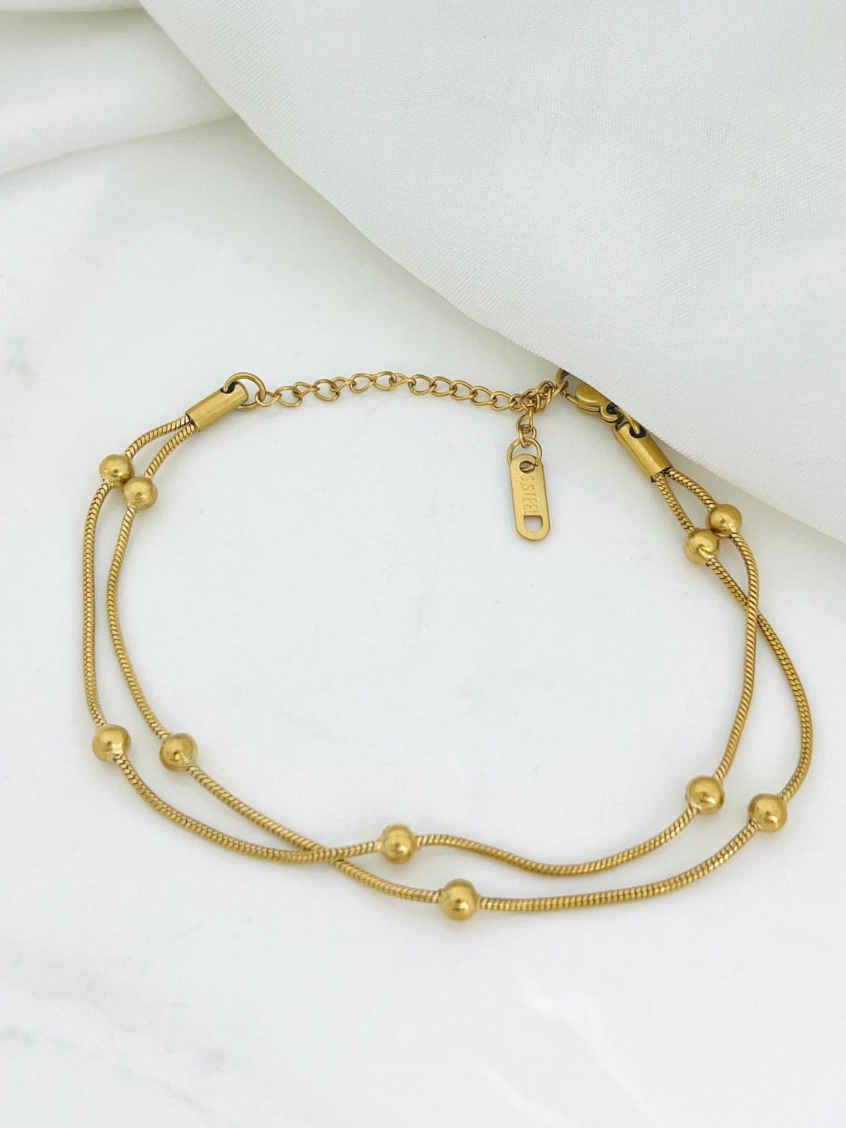 Crystal Barrel Ring Gold Bracelet