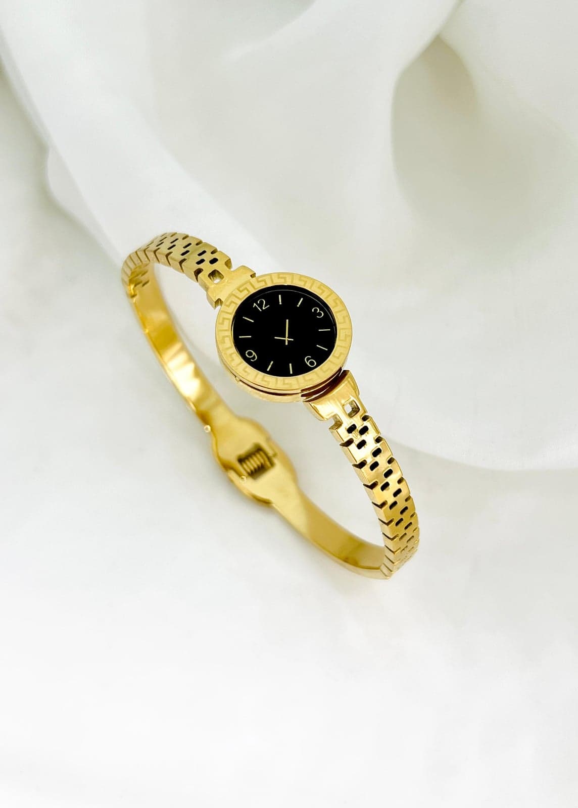 Greek Key Gold Bangle Watch