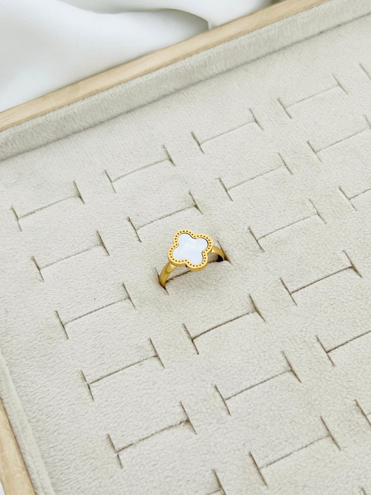 White Clover Mother Of Pearl Ring