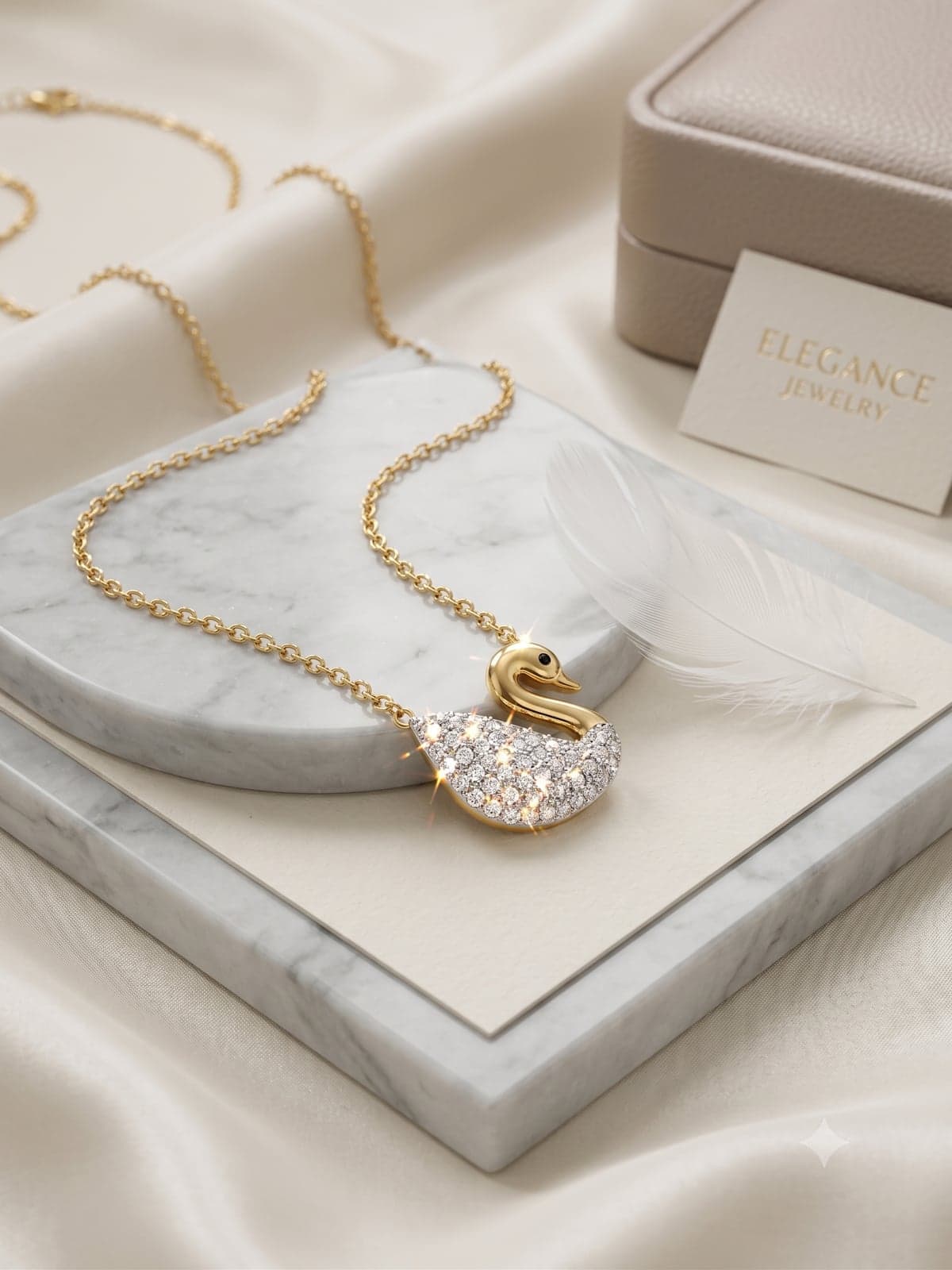 Swan Crystal Pendant Necklace